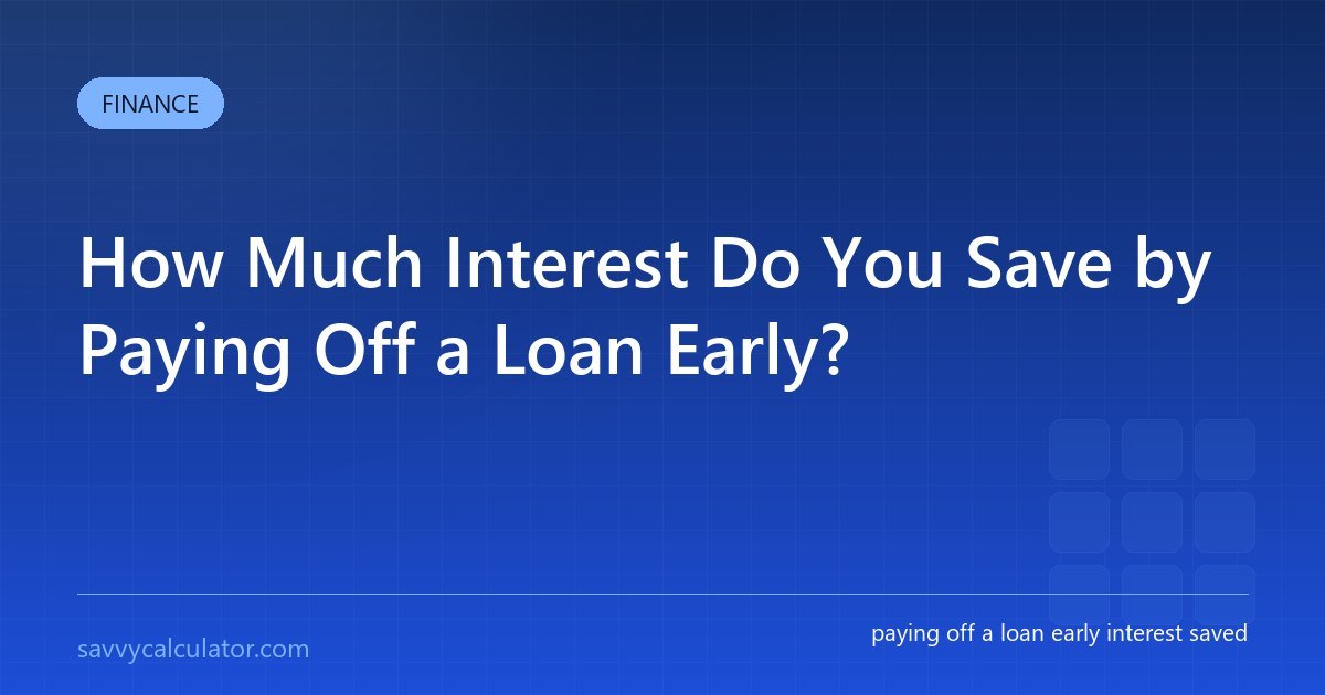 How Much Interest Do You Save by Paying Off a Loan Early?