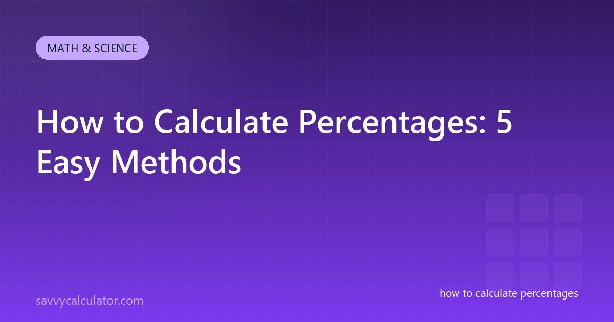 How to Calculate Percentages: 5 Easy Methods